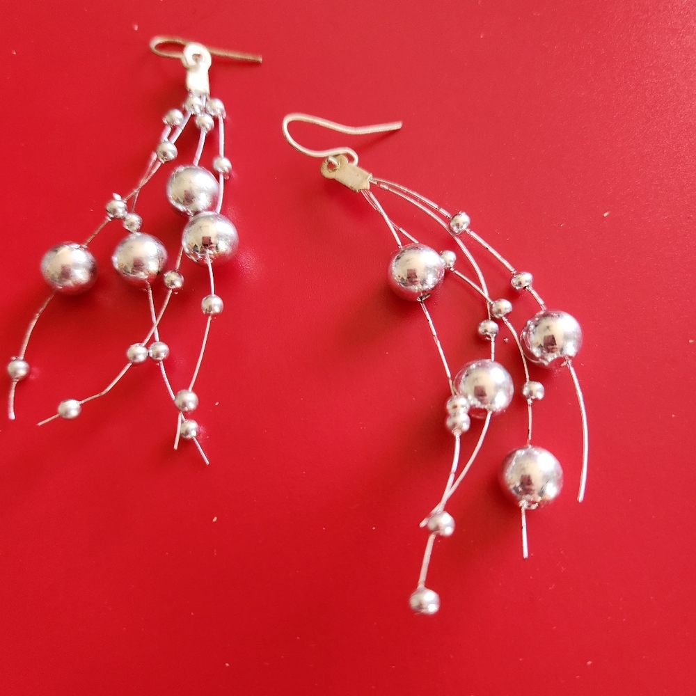 Handcrafted New Silver Ball Pierced Earrings on Wire